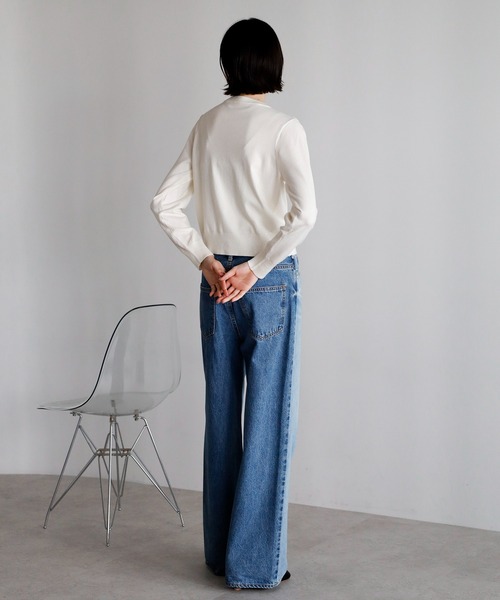 amini（アミニ）の「クルーネックニットカーディガン（カーディガン/ボレロ・レディース・ホワイト/ブラウン/レッド/グレー/ブラック・MEDIUM）」の16枚目の写真