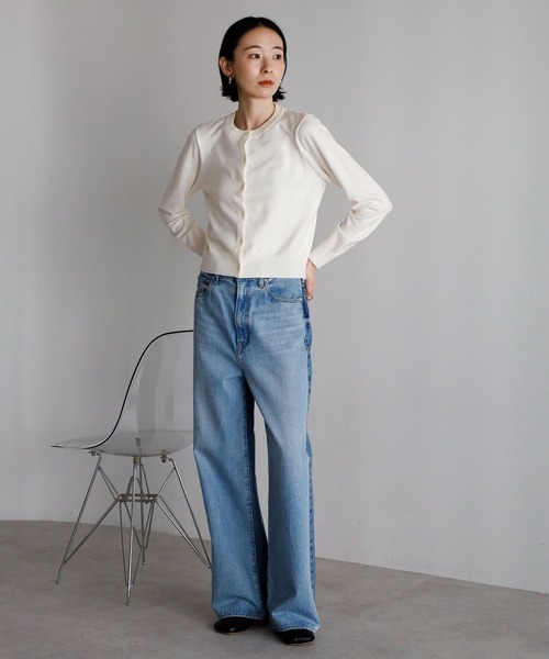 amini（アミニ）の「クルーネックニットカーディガン（カーディガン/ボレロ・レディース・ホワイト/ブラウン/レッド/グレー/ブラック・MEDIUM）」の17枚目の写真