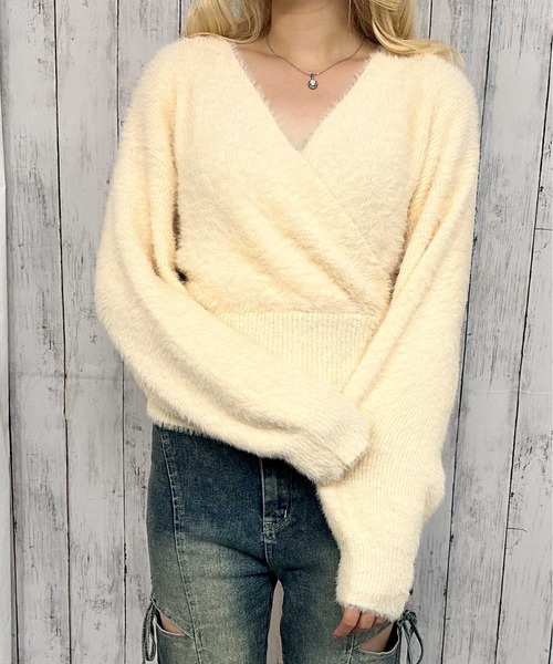 GORGE(ゴージ)の「《カシュクール×フェザータッチ》レディース ニットプルオーバー ショート丈 秋冬(ニット/セーター・レディース・ボルドー/ピンク/アイボリー/ネイビー・F)」の13枚目の写真