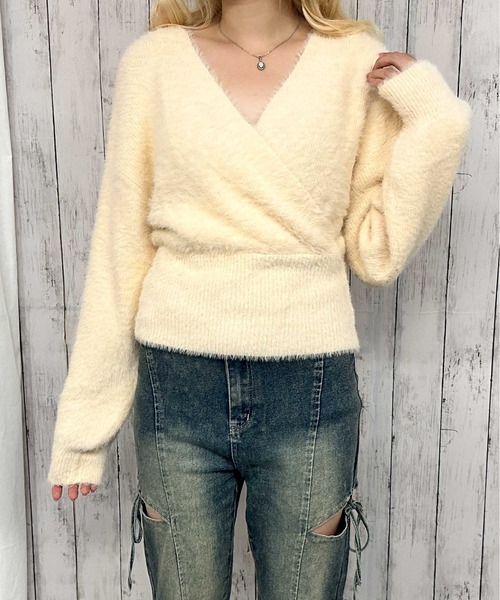 GORGE(ゴージ)の「《カシュクール×フェザータッチ》レディース ニットプルオーバー ショート丈 秋冬(ニット/セーター・レディース・ボルドー/ピンク/アイボリー/ネイビー・F)」の14枚目の写真