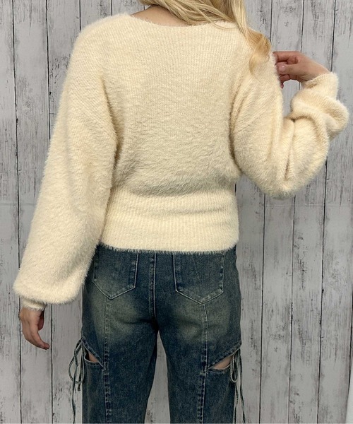 GORGE(ゴージ)の「《カシュクール×フェザータッチ》レディース ニットプルオーバー ショート丈 秋冬(ニット/セーター・レディース・ボルドー/ピンク/アイボリー/ネイビー・F)」の16枚目の写真