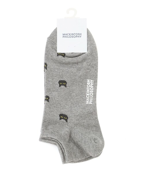 MACKINTOSH PHILOSOPHY(マッキントッシュ フィロソフィー)の「キャットモチーフ アンクレット カジュアルソックス(ソックス/靴下・メンズ・ブラック/グレー系その他・FREE)」の3枚目の写真