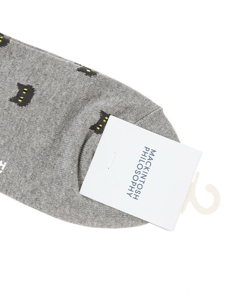 MACKINTOSH PHILOSOPHY(マッキントッシュ フィロソフィー)の「キャットモチーフ アンクレット カジュアルソックス(ソックス/靴下・メンズ・ブラック/グレー系その他・FREE)」の5枚目の写真