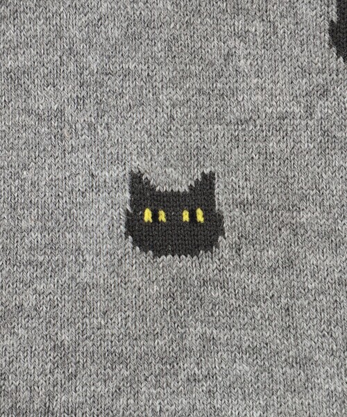 MACKINTOSH PHILOSOPHY(マッキントッシュ フィロソフィー)の「キャットモチーフ アンクレット カジュアルソックス(ソックス/靴下・メンズ・ブラック/グレー系その他・FREE)」の7枚目の写真