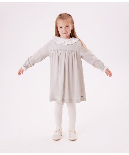PETIT BATEAU(プチバトー)の「ワンピース(ワンピース・キッズ・グレー・12YEAR/10YEAR/8YEAR/6YEAR)」の1枚目の写真