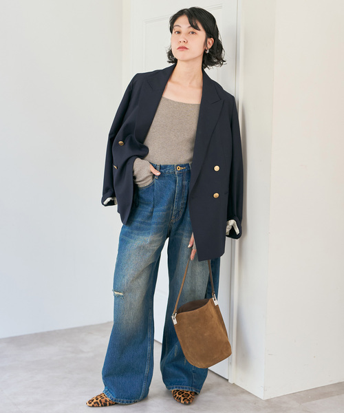 Spick & Span(スピックアンドスパン)の「《手洗い可》スクエアリブニット(ニット/セーター・レディース・ブラウン/ベージュ/ブラック・FREE)」の6枚目の写真