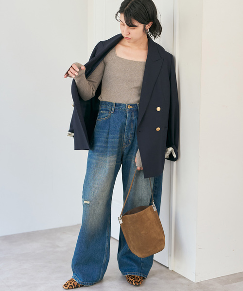 Spick & Span(スピックアンドスパン)の「《手洗い可》スクエアリブニット(ニット/セーター・レディース・ブラウン/ベージュ/ブラック・FREE)」の20枚目の写真