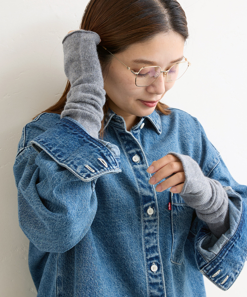 WILLIAM BRUNTON（ウィリアムブラントン）の「【WILLIAM BRUNTON/ウィリアム ブラントン】ロングフィンガーレスグローブ（手袋・レディース・ベージュ/ネイビー/チャコールグレー/ブルー・FREE）」の5枚目の写真