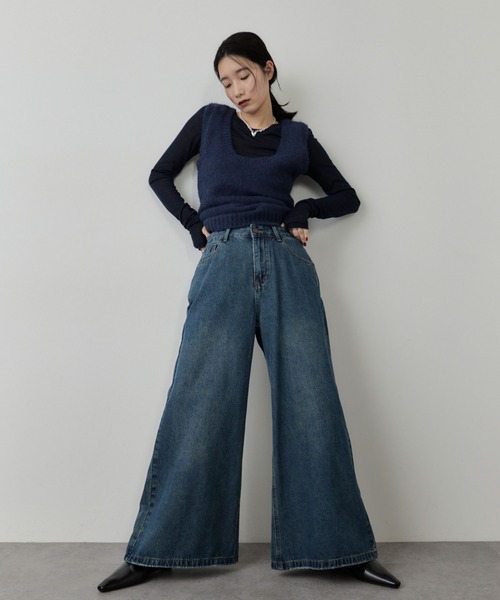 HANNE（アン）の「ローライズデニムバギーパンツ（デニムパンツ・レディース・ブルー・MEDIUM/SMALL）」の10枚目の写真