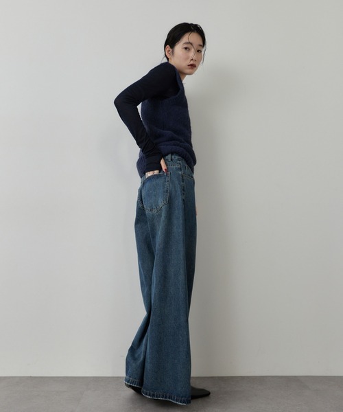 HANNE（アン）の「ローライズデニムバギーパンツ（デニムパンツ・レディース・ブルー・MEDIUM/SMALL）」の8枚目の写真