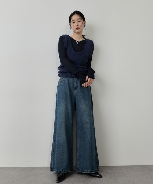 HANNE（アン）の「ローライズデニムバギーパンツ（デニムパンツ・レディース・ブルー・MEDIUM/SMALL）」の3枚目の写真