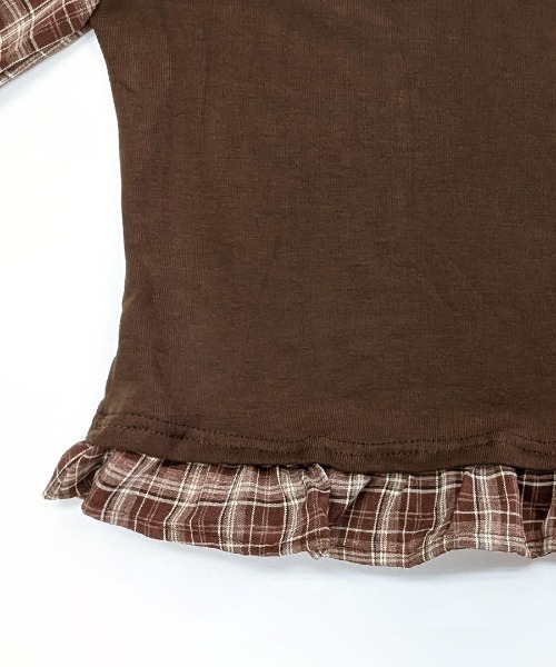 REMUR(レミュール)の「2点セット チェックオフショルトップス チョーカー付き(Tシャツ/カットソー・レディース・モカ/ブラック・M)」の12枚目の写真