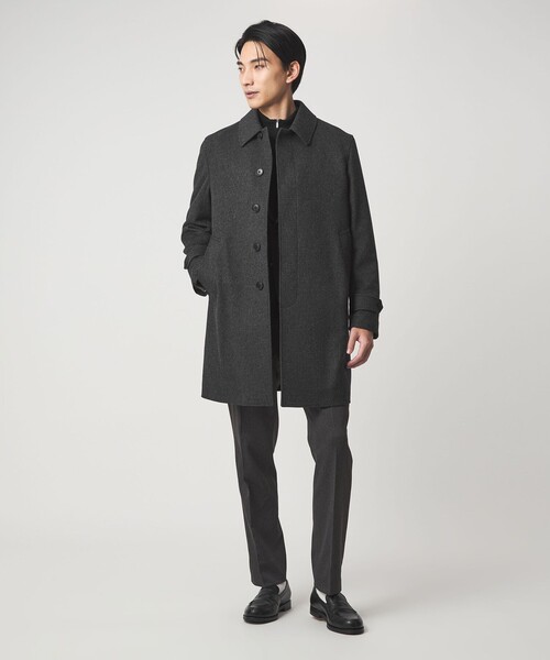 ウールカシミヤ バルカラーコート ステンカラーコート（ステンカラー