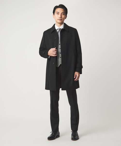 ウールカシミヤ バルカラーコート ステンカラーコート（ステンカラー