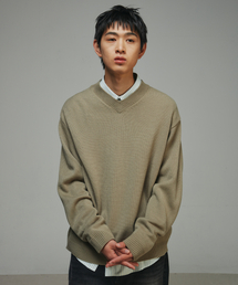 SIGNATURE（シグネチャ）の「V-neck Relaxed Knit [Khaki Gray]（ニット/セーター・メンズ）」
