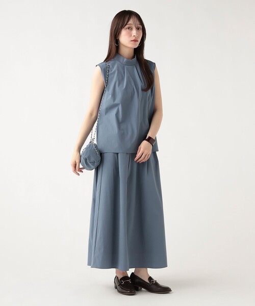 BEAMS HEART(ビームスハート)の「【7/2値下げ】ブラウス スカート セットアップ × バッグ(セットアイテム)(ワンピース・レディース・サックスブルー/オリーブ/ベージュ/ブラック・FREE)」の4枚目の写真