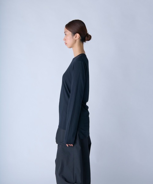 c/est(シーエ)の「【 c/est / シーエ 】 CECILY -LONG TEE- / ジャージーロンTEE 2436017 API(Tシャツ/カットソー・レディース・オフホワイト/ブラック・FREE)」の7枚目の写真