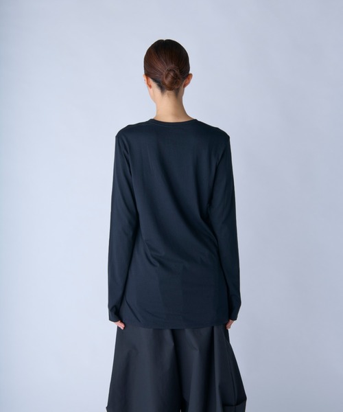 c/est(シーエ)の「【 c/est / シーエ 】 CECILY -LONG TEE- / ジャージーロンTEE 2436017 API(Tシャツ/カットソー・レディース・オフホワイト/ブラック・FREE)」の6枚目の写真
