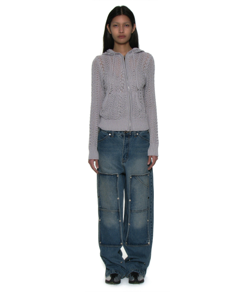 PARTIMENTO WOMEN（パルティメントウィメン）の「トランスフォームダブルニーパッチジーンズ_ミッドブルー（デニムパンツ・レディース・その他・MEDIUM/SMALL）」の2枚目の写真