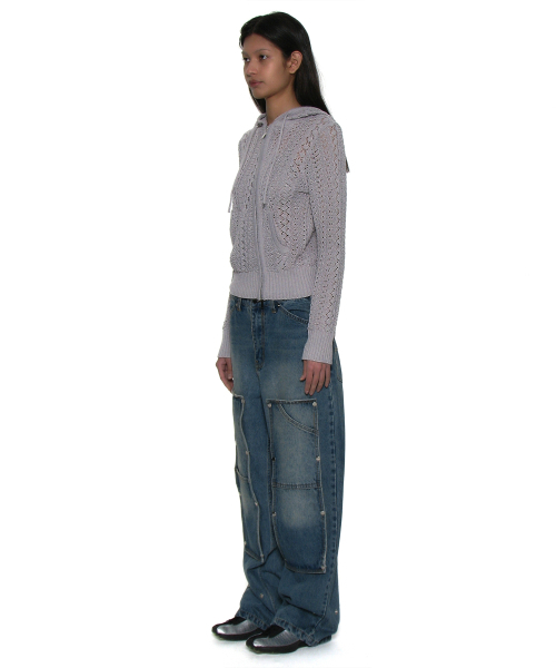 PARTIMENTO WOMEN（パルティメントウィメン）の「トランスフォームダブルニーパッチジーンズ_ミッドブルー（デニムパンツ・レディース・その他・MEDIUM/SMALL）」の3枚目の写真