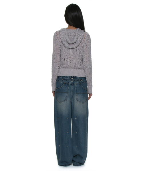 PARTIMENTO WOMEN（パルティメントウィメン）の「トランスフォームダブルニーパッチジーンズ_ミッドブルー（デニムパンツ・レディース・その他・MEDIUM/SMALL）」の4枚目の写真