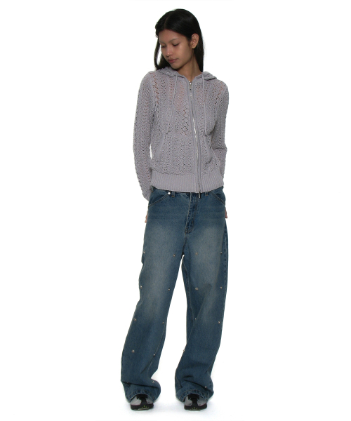 PARTIMENTO WOMEN（パルティメントウィメン）の「トランスフォームダブルニーパッチジーンズ_ミッドブルー（デニムパンツ・レディース・その他・MEDIUM/SMALL）」の6枚目の写真
