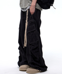 RSSC（アールエスエスシー）の「WRINKLE MIXED STRIPE CARGO PANTS - BLACK（スウェットパンツ）」