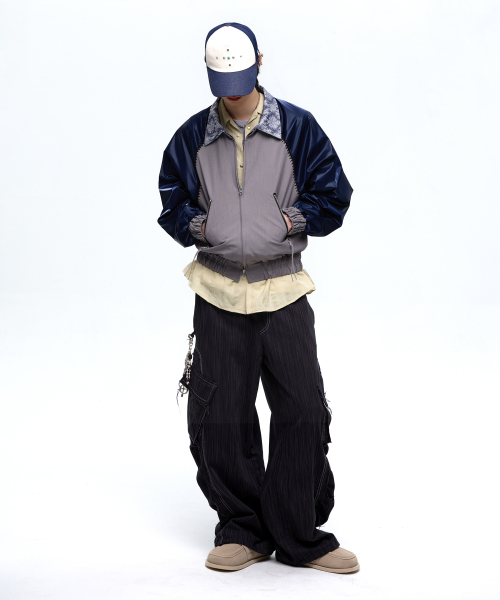 RSSC(アールエスエスシー)の「WRINKLE MIXED STRIPE CARGO PANTS - BLACK(スウェットパンツ・レディース・その他・2/1)」の5枚目の写真
