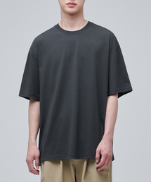 [クールタンダード] オーバーサイズクルーネックTシャツ [ダークグレー]