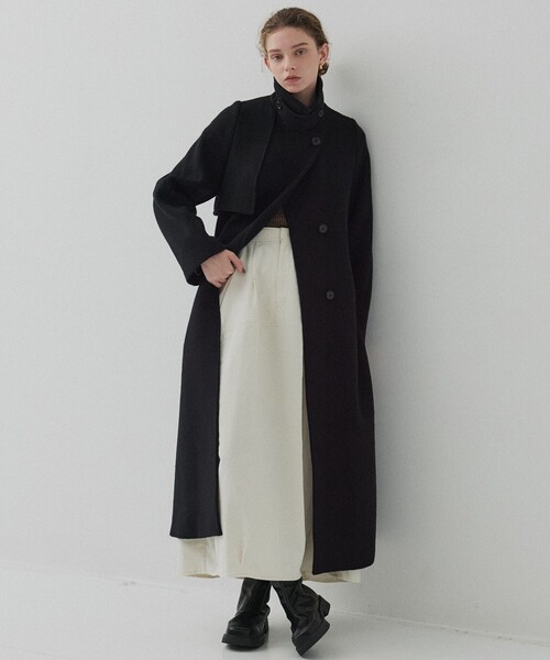 PUBLIC TOKYO（パブリックトウキョウ）の「スカルプトカーブスカート（スカート・レディース・ホワイト/ブラック・1/2）」の11枚目の写真