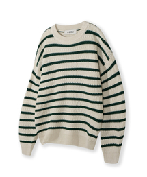 NODU（ノードユー）の「ナポリストライプニット[グリーン]（ニット/セーター）」