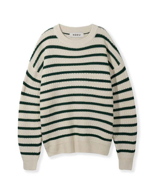 NODU（ノードユー）の「ナポリストライプニット[グリーン]（ニット/セーター・レディース・その他・MEDIUM/LARGE）」の2枚目の写真