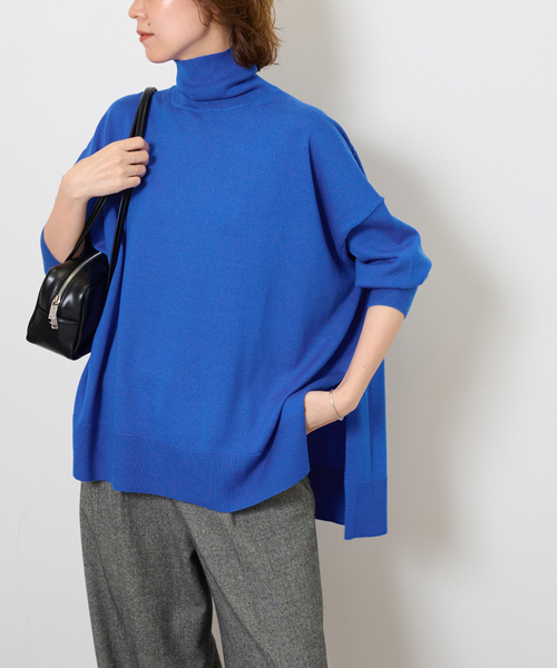 JOURNAL STANDARD relume(ジャーナルスタンダード レリューム)の「《追加3 / 一部WEB限定》BiellaYarnワイドタートルネック(ニット/セーター・レディース・ブラウン/ライトグレー/レッド/チャコールグレー/ライトブルー・FREE)」の4枚目の写真