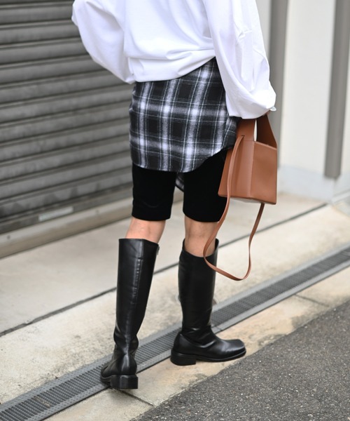 Marient（マリエント）の「チェックシャツレイヤードウエストベルト（ベルト・レディース・ブラック・FREE）」の4枚目の写真