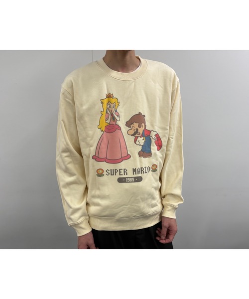 Rendez-Vous(ランデヴー)の「【 SUPER MARIO 】 スーパーマリオ クルーネックスウェット ピーチ姫 25W11(スウェット・レディース・ホワイト/ナチュラル/ダークグレー・MEDIUM/LARGE/X-LARGE)」の4枚目の写真