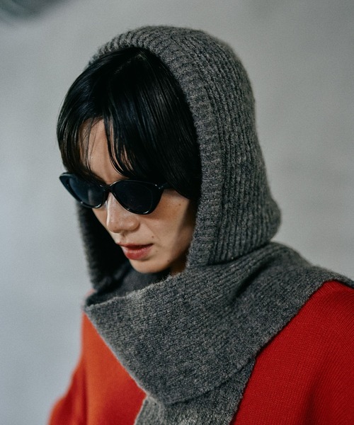 LEPSIM（レプシィム）の「フードストール　604774（ストール/ショール・レディース・ベージュ/チャコールグレー・ONE SIZE）」の17枚目の写真