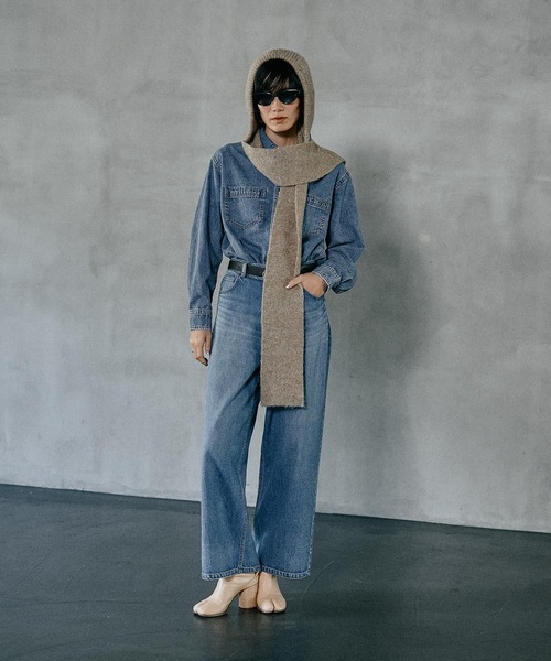 LEPSIM（レプシィム）の「フードストール　604774（ストール/ショール・レディース・ベージュ/チャコールグレー・ONE SIZE）」の22枚目の写真