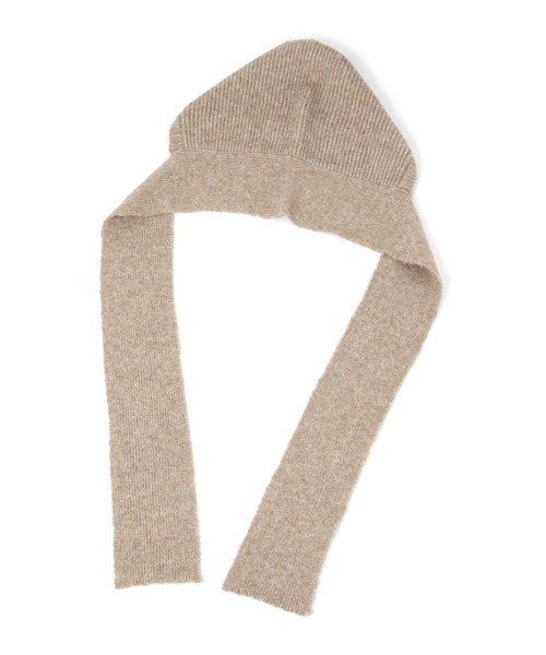 LEPSIM（レプシィム）の「フードストール　604774（ストール/ショール・レディース・ベージュ/チャコールグレー・ONE SIZE）」の7枚目の写真