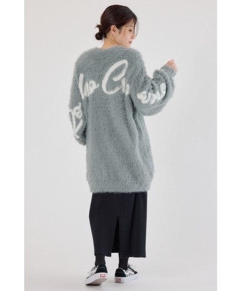 RODEO CROWNS WIDE BOWL（ロデオクラウンズワイドボウル）の「シャギーロゴニットワンピース（ワンピース・レディース・ブラック/ライトブルー/グレー/オフホワイト・FREE）」の3枚目の写真