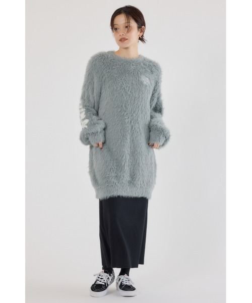 RODEO CROWNS WIDE BOWL（ロデオクラウンズワイドボウル）の「シャギーロゴニットワンピース（ワンピース・レディース・ブラック/ライトブルー/グレー/オフホワイト・FREE）」の22枚目の写真