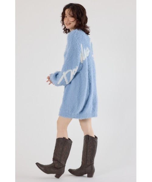 RODEO CROWNS WIDE BOWL（ロデオクラウンズワイドボウル）の「シャギーロゴニットワンピース（ワンピース・レディース・ブラック/ライトブルー/グレー/オフホワイト・FREE）」の14枚目の写真