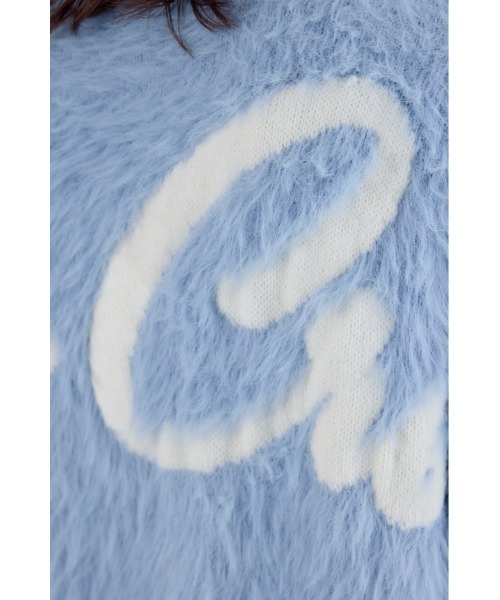 RODEO CROWNS WIDE BOWL（ロデオクラウンズワイドボウル）の「シャギーロゴニットワンピース（ワンピース・レディース・ブラック/ライトブルー/グレー/オフホワイト・FREE）」の5枚目の写真