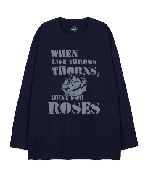 ASTRAL PROJECTION(アストラルプロジェクション)の「ローズオーバーサイズロングスリーブTシャツ_ネイビー(Tシャツ/カットソー・メンズ・その他・LARGE/MEDIUM/X-LARGE/XX-LARGE)」の1枚目の写真