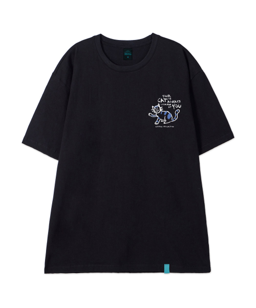 ASTRAL PROJECTION（アストラルプロジェクション）の「[ドゥドゥルキャット]コットンルーズフィット半袖Tシャツ_ブラック（Tシャツ/カットソー・メンズ・その他・LARGE/MEDIUM/X-LARGE/XX-LARGE）」の2枚目の写真