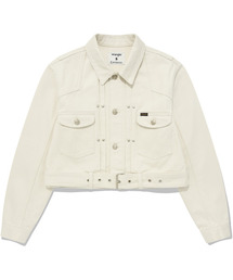 [COVERNAT x WRANGLER] ウィメンズオリジナルデニムクロップベルトジャケット アイボリー
