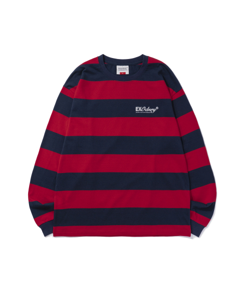 EXTRAORDINARY(エクストラオーディナリー)の「BOLD STRIPE LS TEE RED(Tシャツ/カットソー・メンズ・その他・X-LARGE/XX-LARGE/MEDIUM/LARGE)」の1枚目の写真