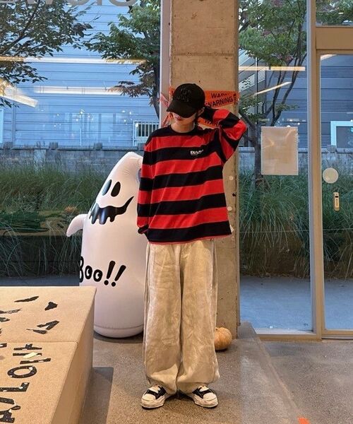 EXTRAORDINARY(エクストラオーディナリー)の「BOLD STRIPE LS TEE RED(Tシャツ/カットソー・メンズ・その他・X-LARGE/XX-LARGE/MEDIUM/LARGE)」の16枚目の写真