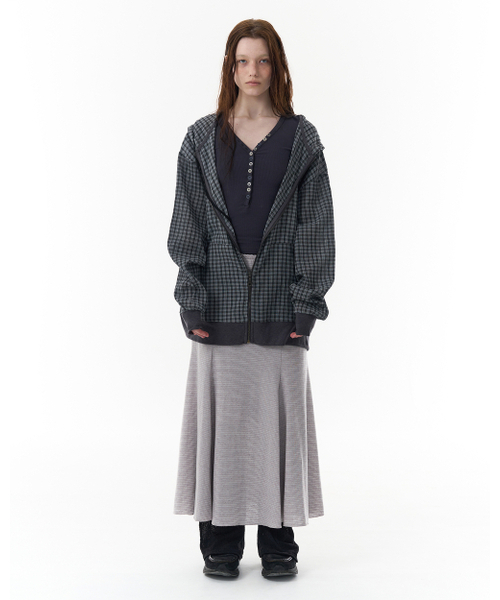 PAHISUM(パヒサム)の「チェックシースルージップアップ_クールチャコール(パーカー・レディース・その他・MEDIUM/LARGE)」の2枚目の写真