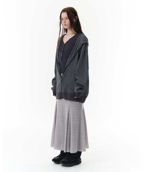 PAHISUM(パヒサム)の「チェックシースルージップアップ_クールチャコール(パーカー・レディース・その他・MEDIUM/LARGE)」の3枚目の写真