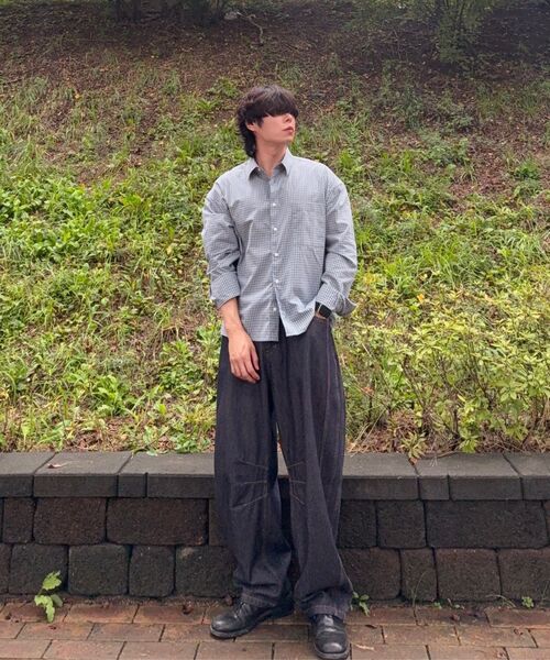 LEARVE(ルアブ)の「セグメントチェッククロップ長袖シャツブルー(シャツ/ブラウス・メンズ・その他・LARGE/MEDIUM/X-LARGE)」の6枚目の写真